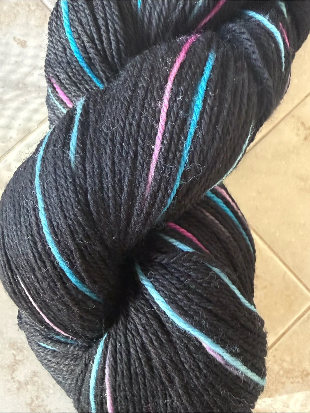 Superwash Merino Sock Splash Yarn - Black Sea